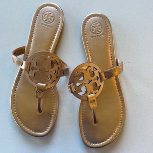 Tory Burch rose gold sandals